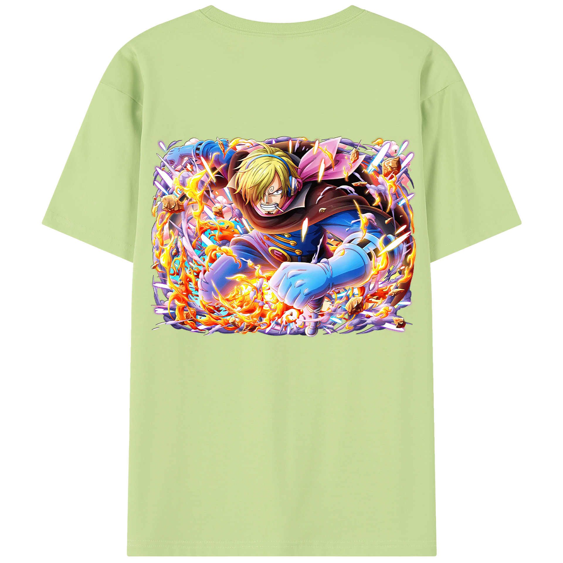 ワンピース サンジ ONE PIECE Sanji 綿100％半袖Tシャツ（背面プリント）
